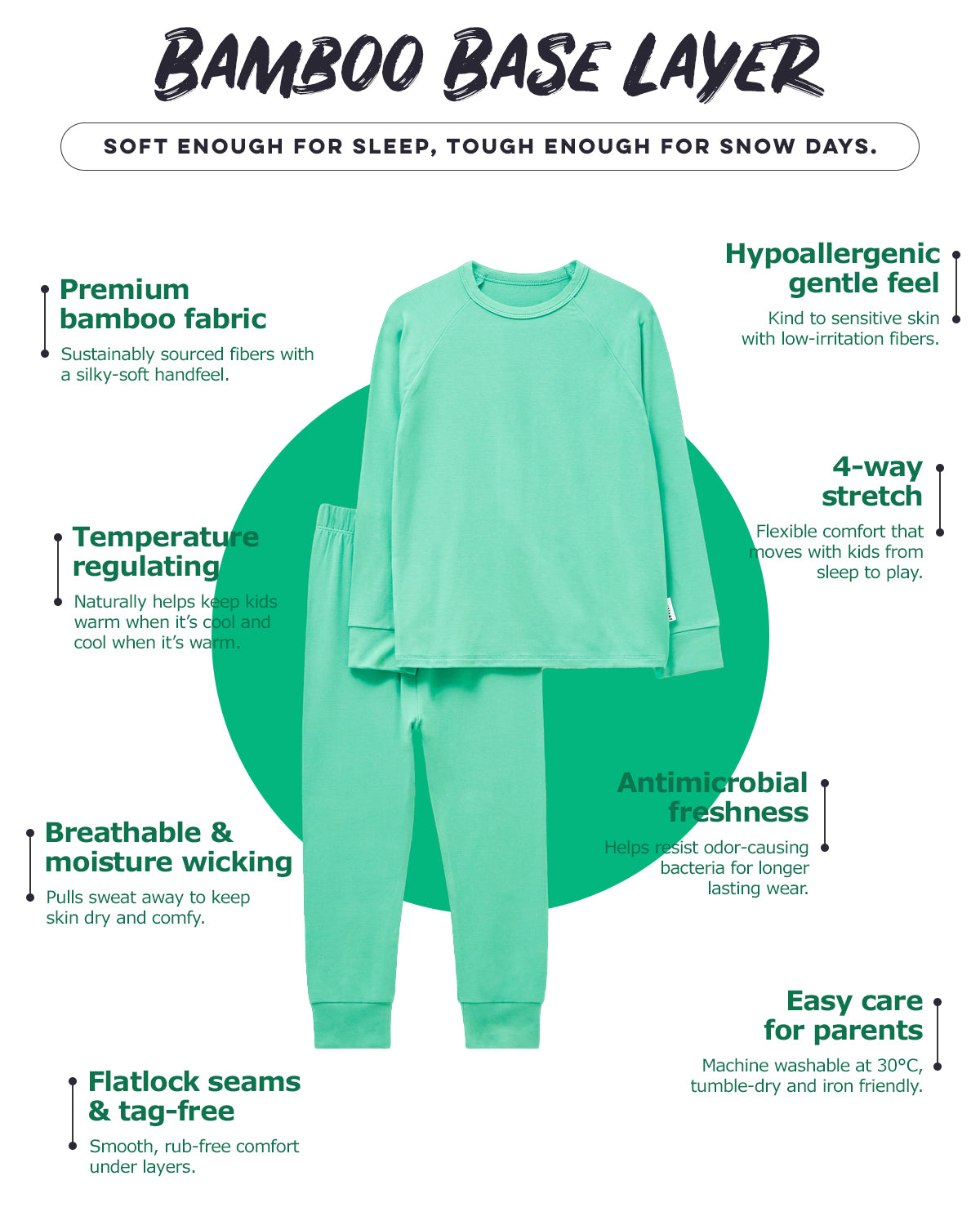 Bamboo Base Layer - Misty Green
