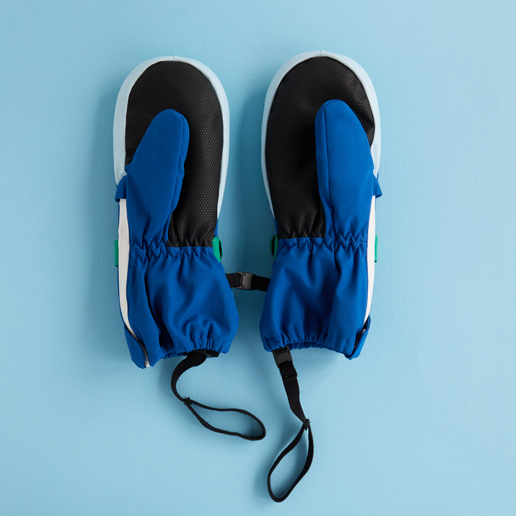 Kids Ski Gloves - Blue/Green